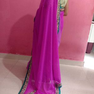 Magenta Festival Saree