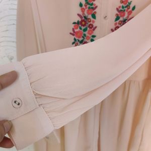 Embroidered Peach Kurta/Dress