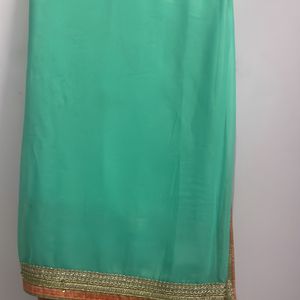 Sea green party wear Saree