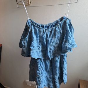 Blue Texture Romper