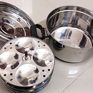 "New" VINOD INDUCTION IDLI COOKER With 4 Idl Plate