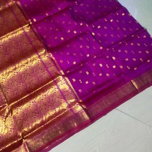 Purple Colour pure Kanchi pattu saree