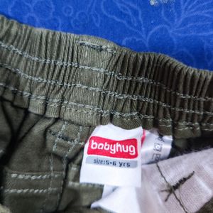 Babyhug Olive Green Shorts 3-6 Years