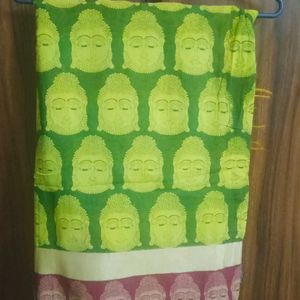 Buddha Print Cotton Saree