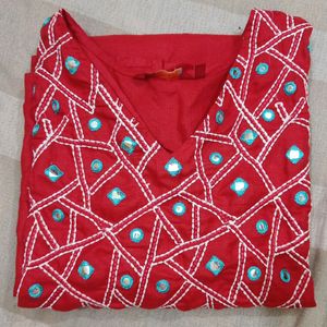 Red Kurta For Women.