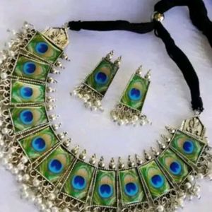 Oxidised Peacock Design Jewellery