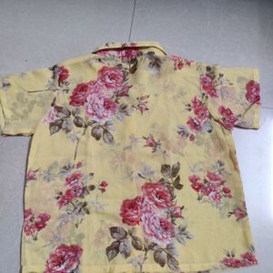 Floral Sheer Crop Shirt