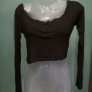 Full sleeve crop top for women and girls