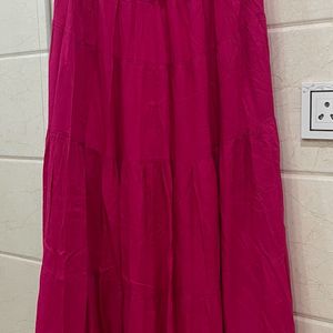 Pink Kurta With Long Skirt