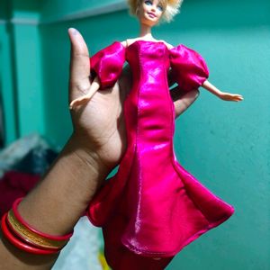 Pink Mermaid Gown For Barbie Doll 🥰