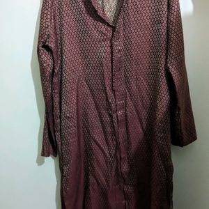 Manyavar Maroon Ethnic Kurta For Men's