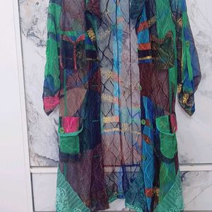 Multi Color Overcoat & Bikini Coverup