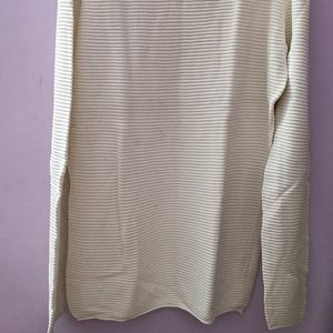 A Woolen White Full Hand Sweat T-Shirt