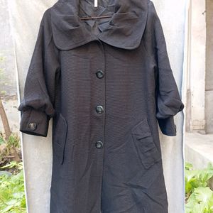 Black Shimmer Balloon Winter Coat