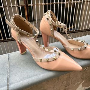 Peach Pointed Toe Heels