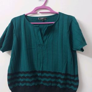 Roadster Green Wool Top