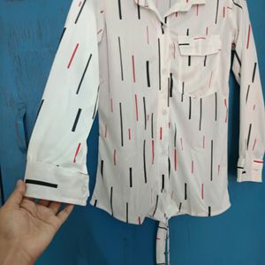 White Shirt With Knot For Women