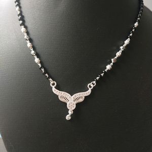 PureSilver White CZ Stone Mangalsutra