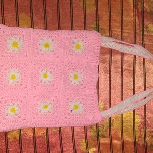 Crochet Daisy Tote bag