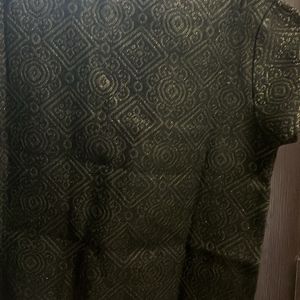 Black And Golden Print Thick Fabric Shirt