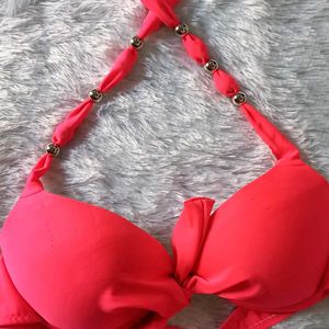 Hot Pink Imported Fabric Bikini Set 👙