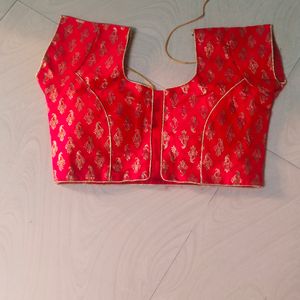 Satin Saree Contrast Blouse