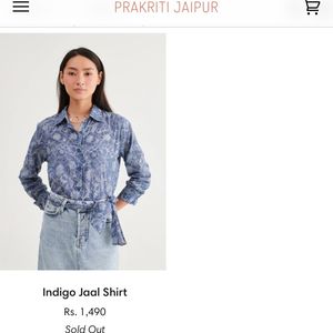 Prakriti Jaipur Indigo Printed Shirt