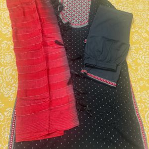 Black Mirror Work Top With Pant And Duppata