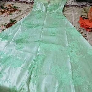 Pista Green Colour Gown