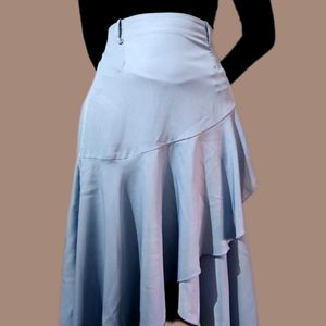 A-line skirt with ruffles