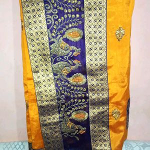 😍 women's heavy brocade border plain Saree😍