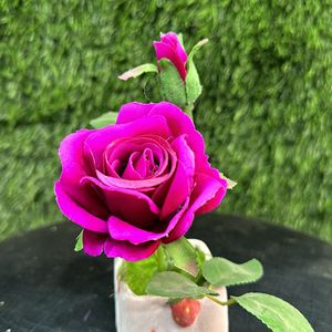 Artificial Rose Flower With Ceremic Pot