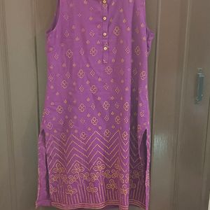 Purple And Golden Kurti