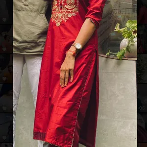 Red Kurta Pant Pair