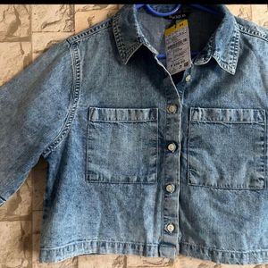 Denim Crop Shirt