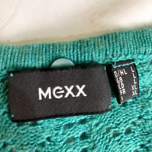 Vintage Crochet Sea Green Cardigan By Mexx