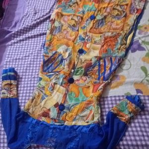 Chiffon  Kurti With Kalam kari Art