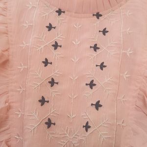 Beautiful Peach Color Embroidered Top