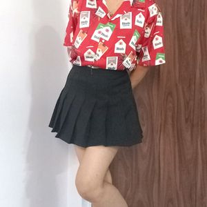 UNISEX Bright Red Funky prints Shirt