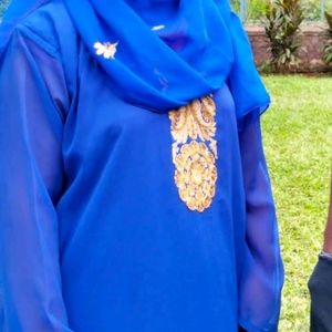 Blue Colour Abaya With Dupatta