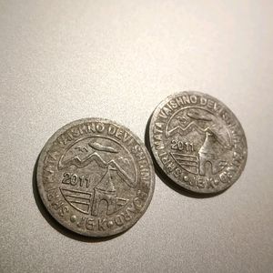 Shree Mata Vaishno Devi Shrine Board Coins.