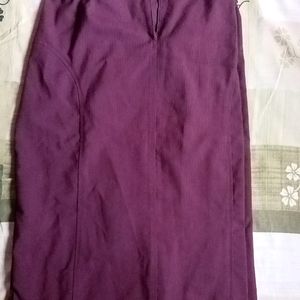 Burgundy Pencil Skirt with Pleats