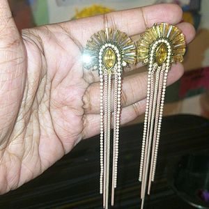 Peach Golden Earrings