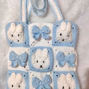 Crochet Miffy-bow Tote Bag