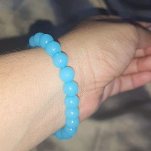 Plastic Blue Bead Bracelet