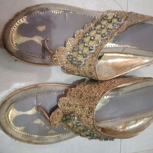 Golden Sandal 👡 For Women