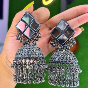 Oxidised matte Finish Jhumka & Choker (Pack Of 2)