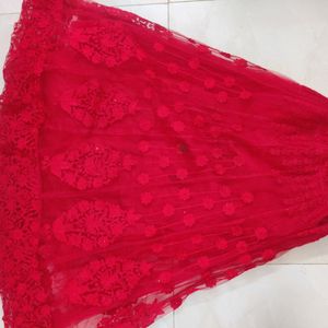 Excellent Red Crop Top Skirt Lehenga