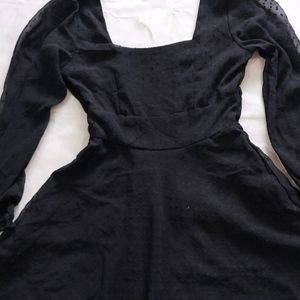 Women A Line Black Dress