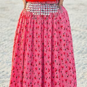 Specially Tailored Floral Print Skirt Top Set